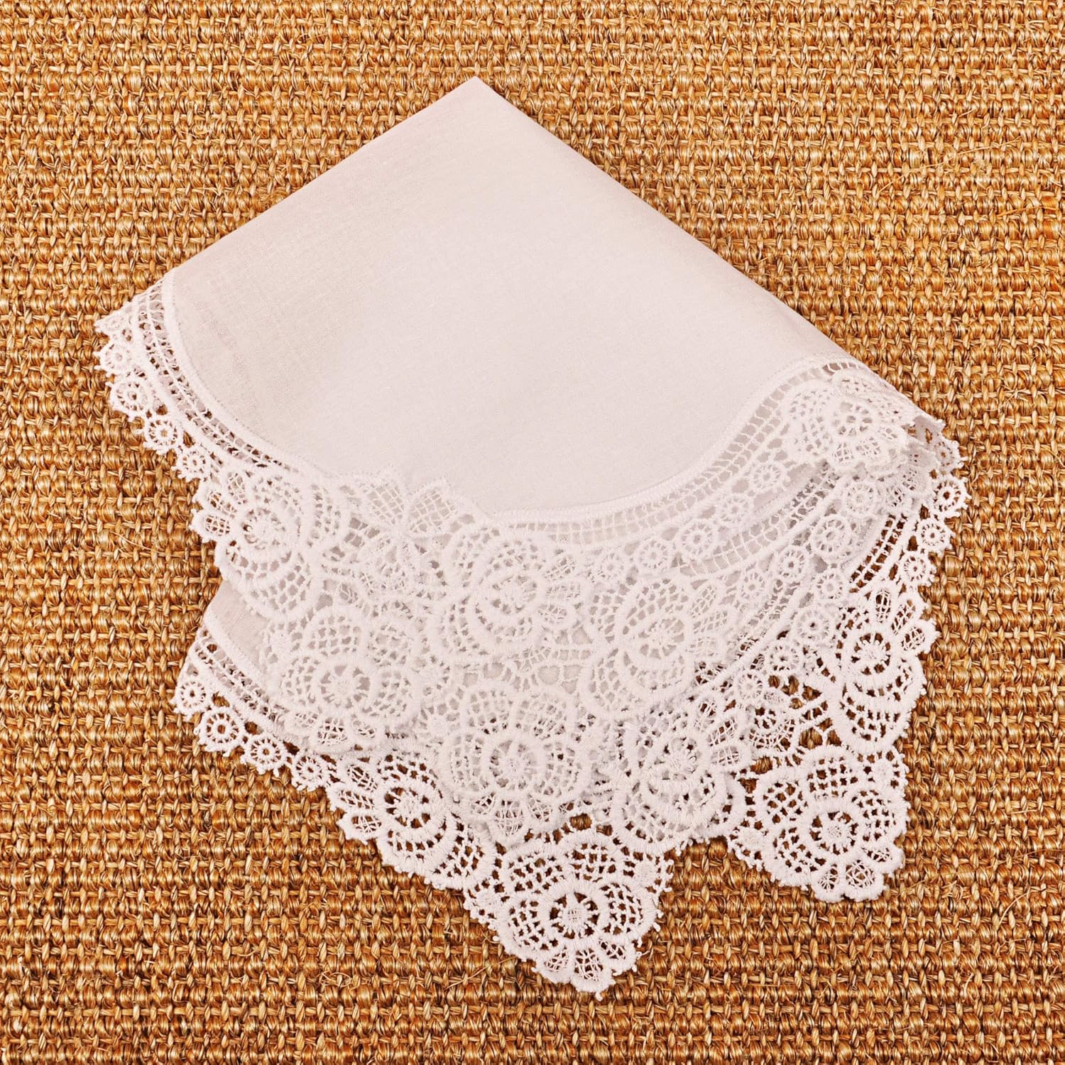 White Wedding Handkerchief Pur - Handkerchief Cotton Men บทวิจารณ์และราคา