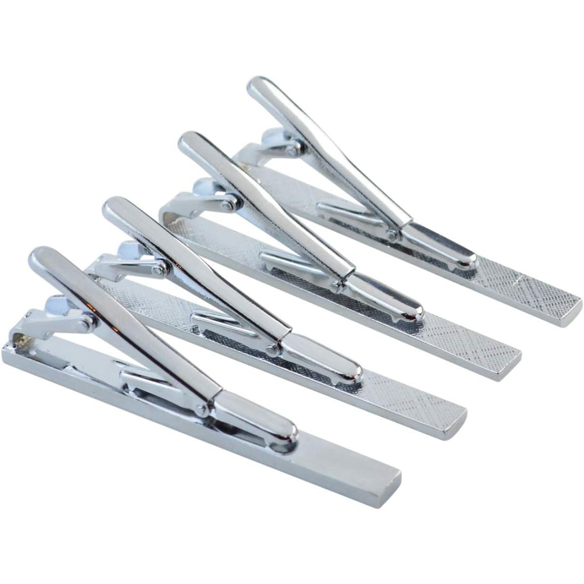 Set of 4 Silver Metal Necktie  - Tie Clip Silver บทวิจารณ์และราคา