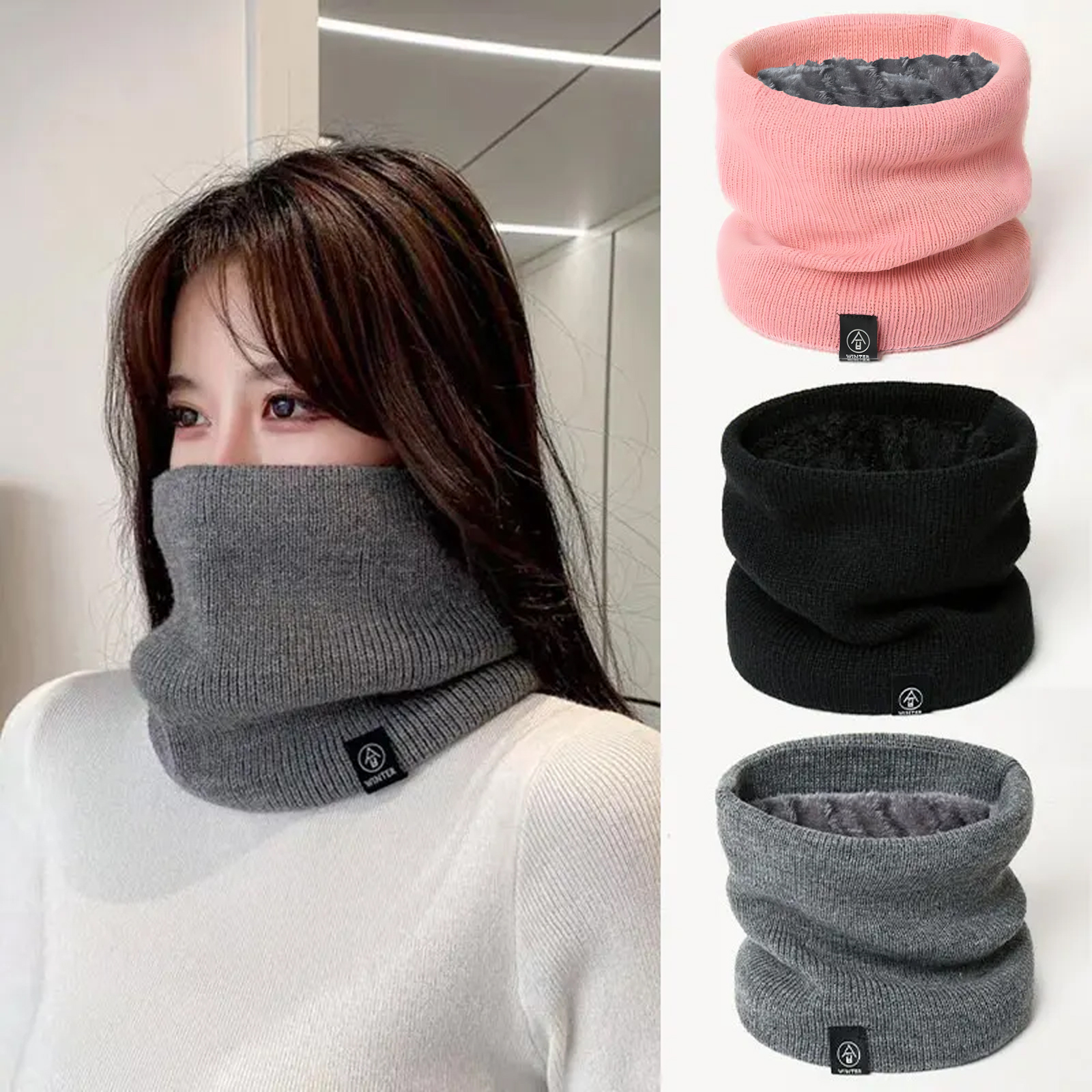 Fashion Women Knitted Scarf So - Muffler Men Wool บทวิจารณ์และราคา