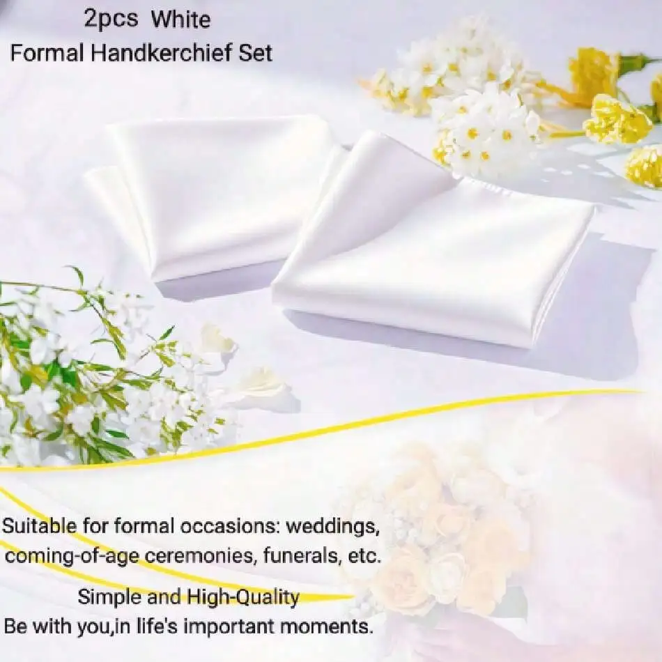 2Pcs Silk-Like Handkerchief Se - Handkerchief Cotton Men บทวิจารณ์และราคา