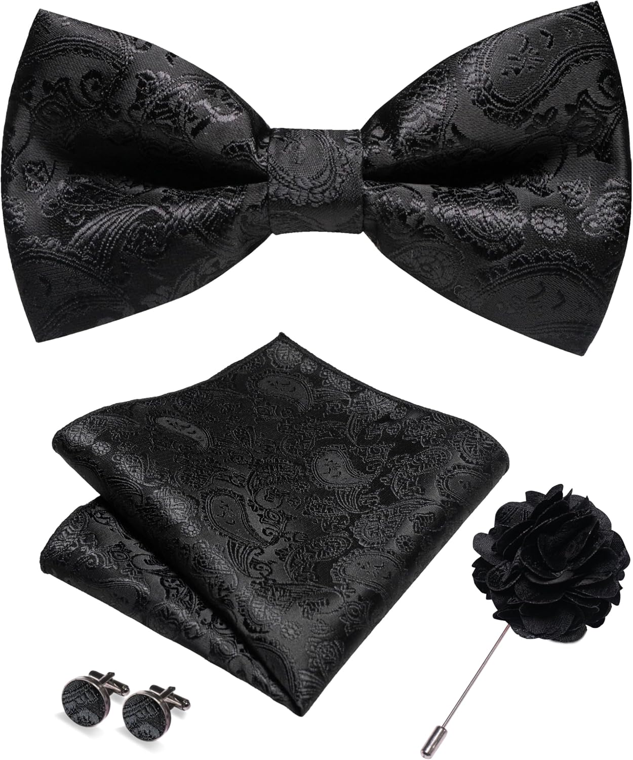 Paisley Pre-tied Bow Tie and P - Pocket Square Set บทวิจารณ์และราคา