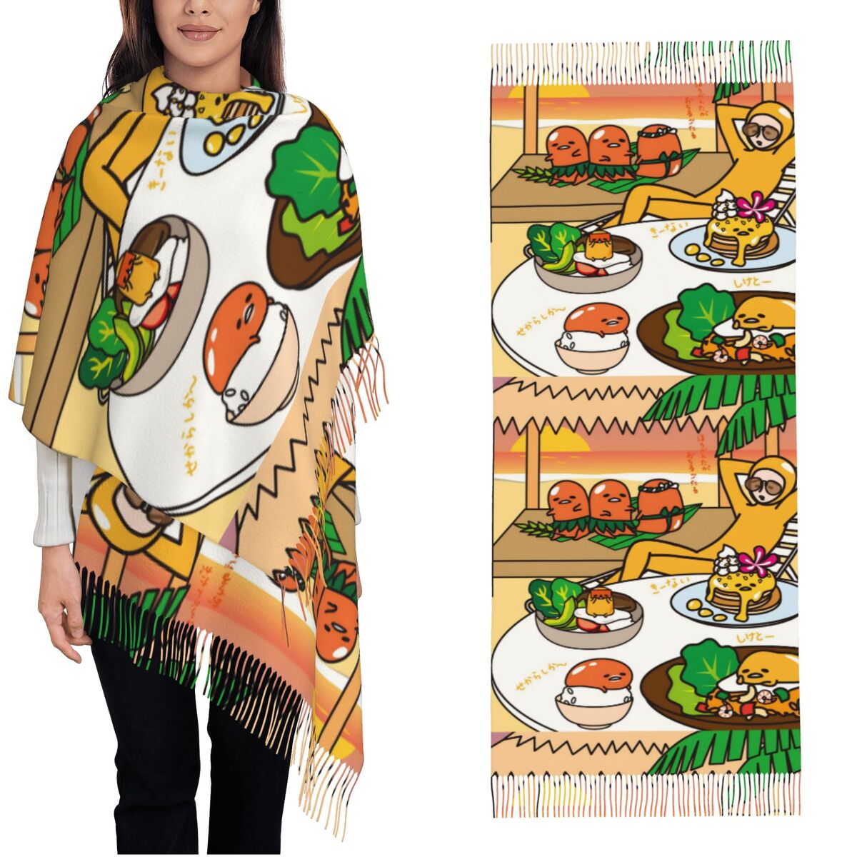 Women's Scarf with Tassel Gude - Pashmina Wrap Large บทวิจารณ์และราคา