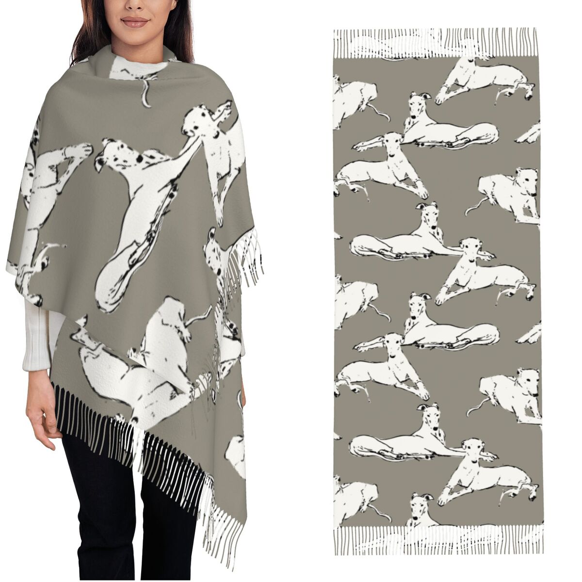 Relaxing Greyhound Whippet Sca - Pashmina Wrap Large บทวิจารณ์และราคา