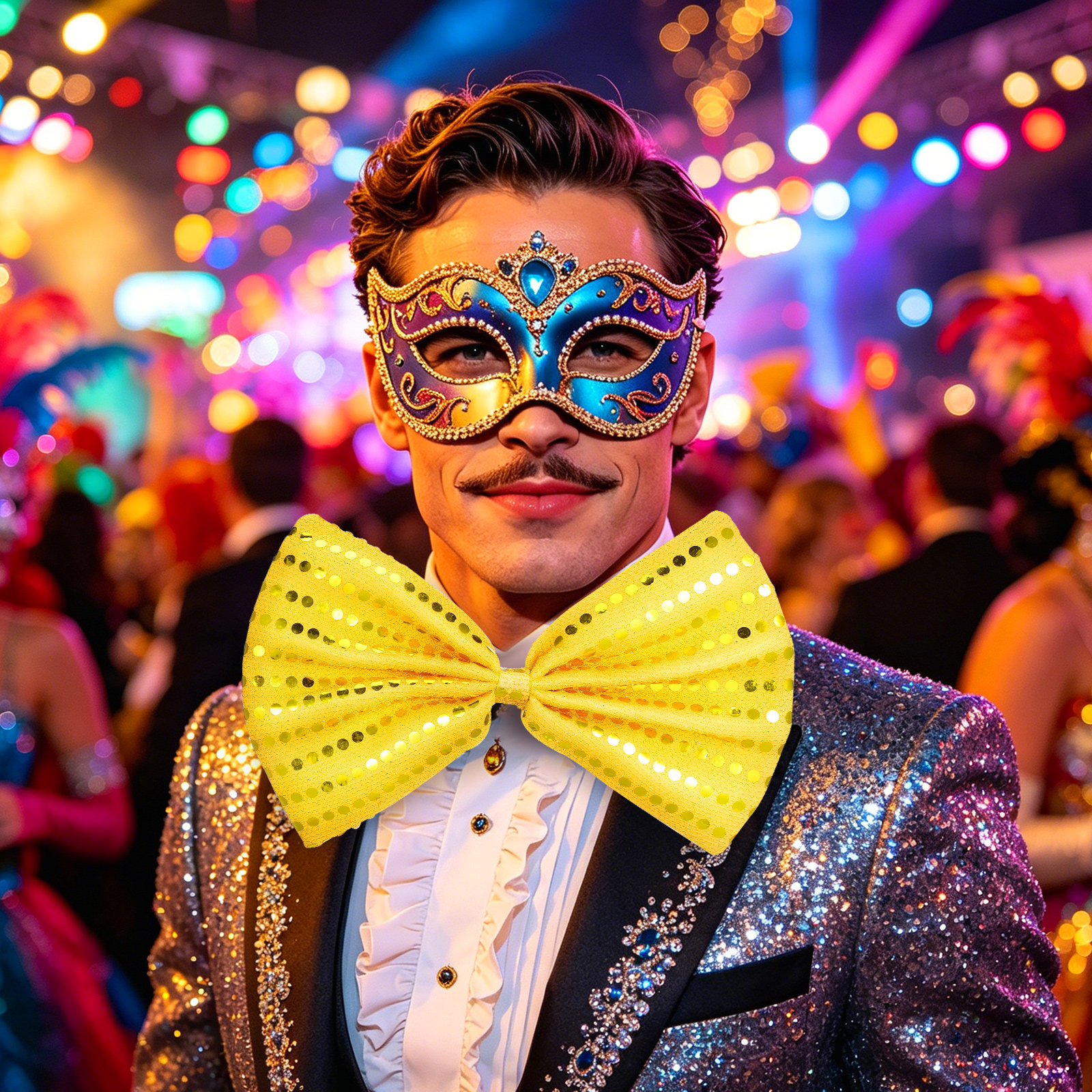 2Pcs Large Gold Sequin Bow Tie - Bow Tie Pre Tied บทวิจารณ์และราคา