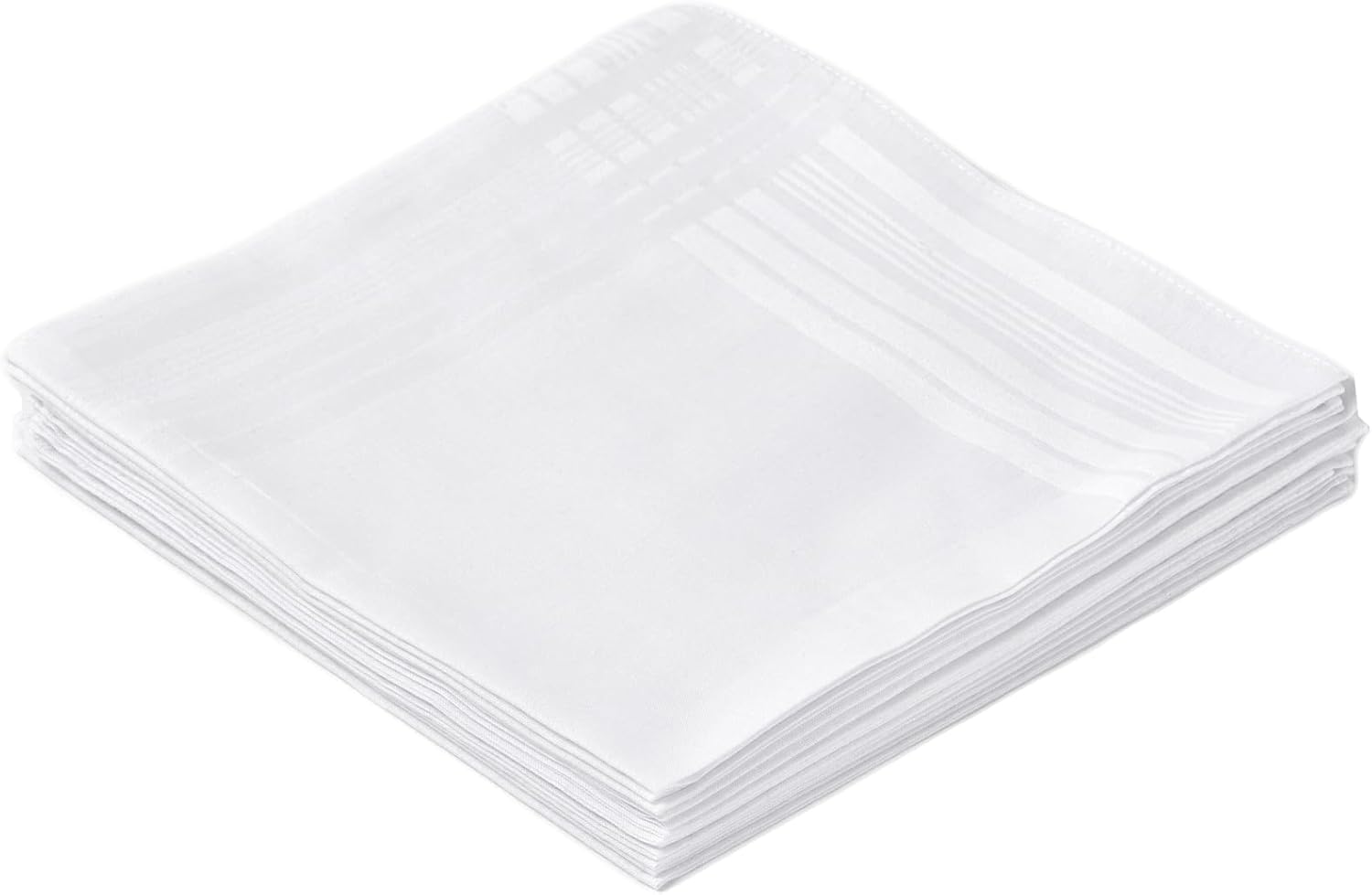 Men's Pure White 100% Cotton H - Handkerchief Cotton Men บทวิจารณ์และราคา