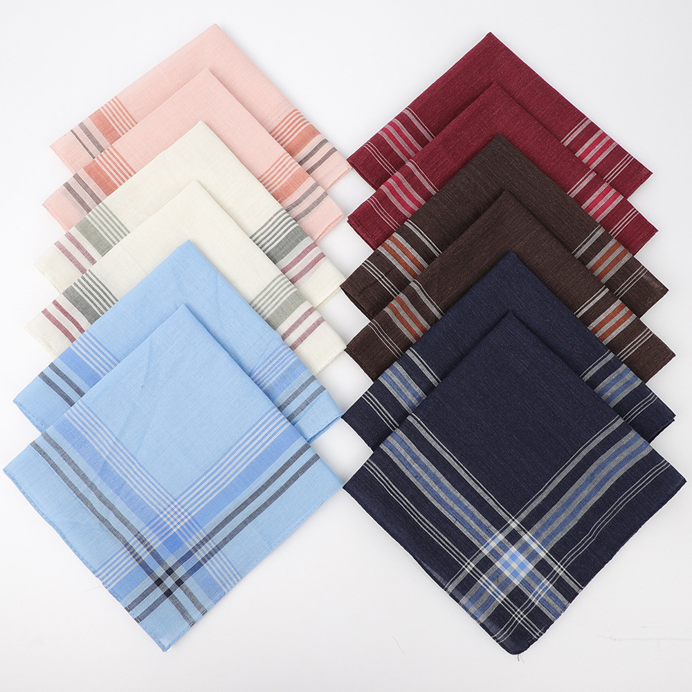 6pcs Men's Mixed Color Plaid S - Handkerchief Cotton Men บทวิจารณ์และราคา