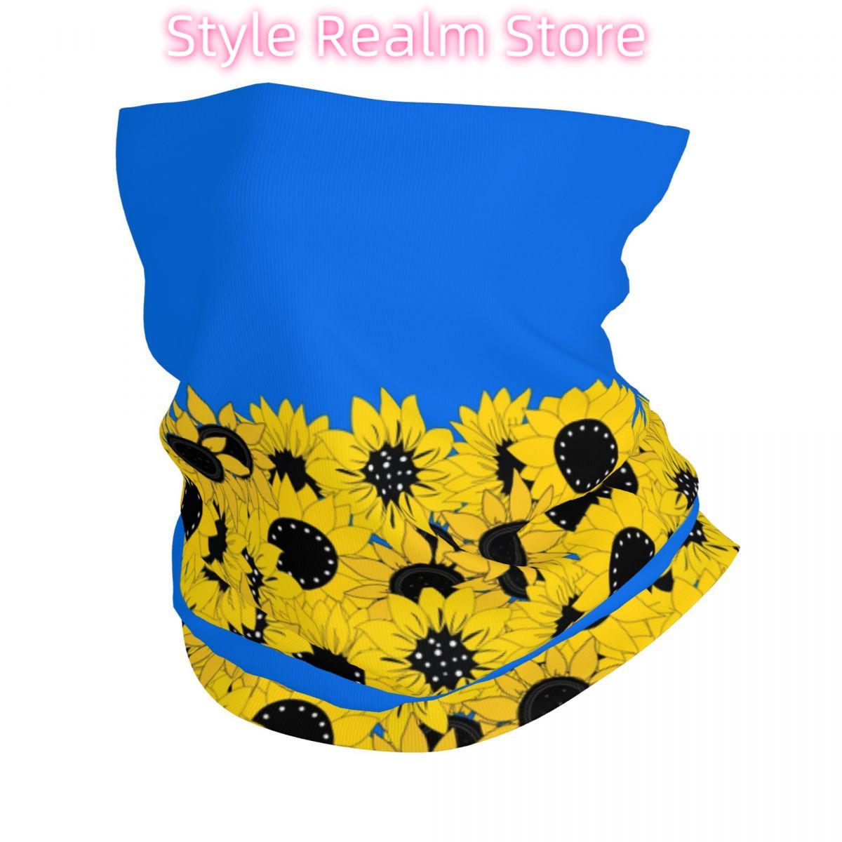 Blue Sunflower Printed Winter  - Neck Warmer Tube บทวิจารณ์และราคา