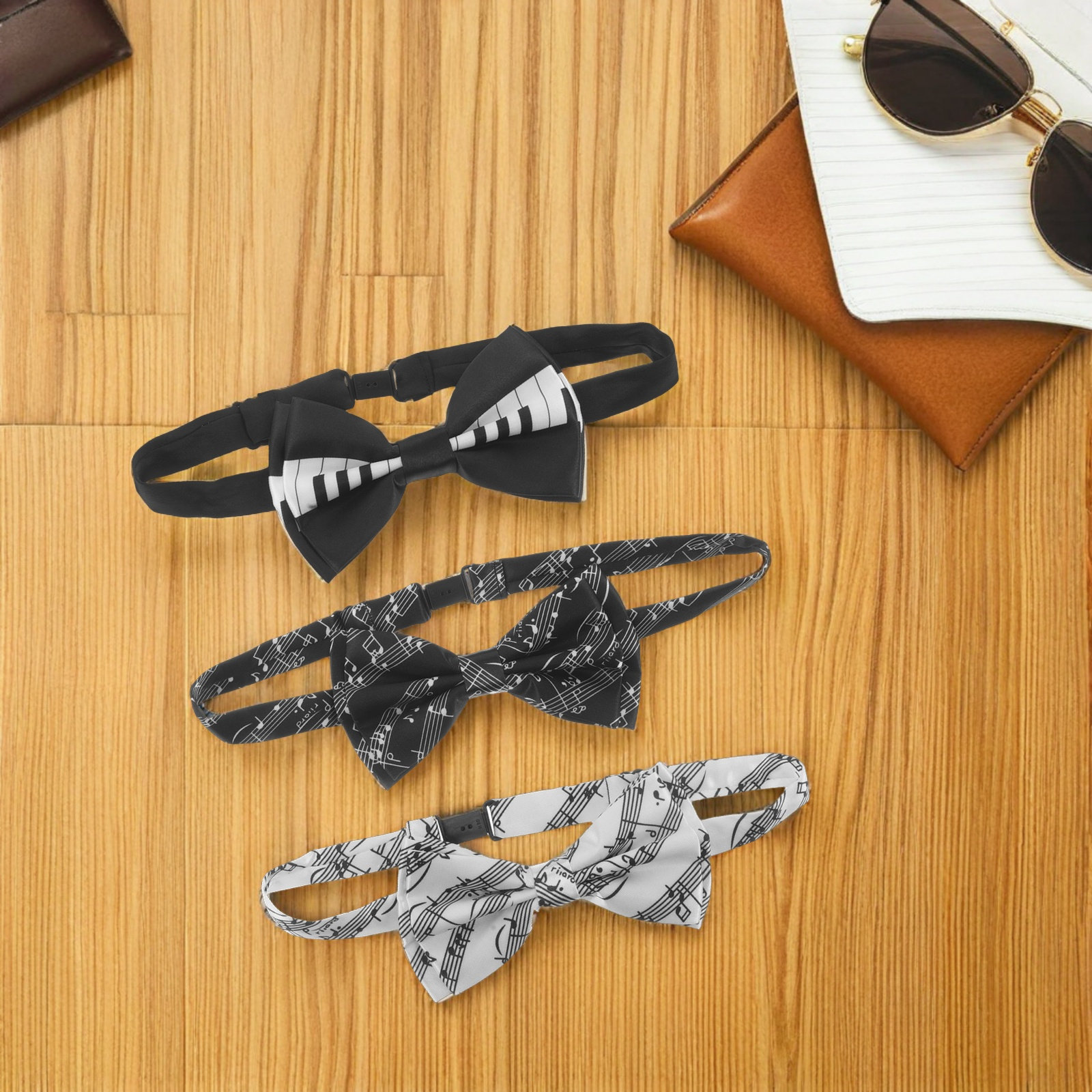 3Pcs Music Bow Tie Set Piano K - Bow Tie Pre Tied บทวิจารณ์และราคา