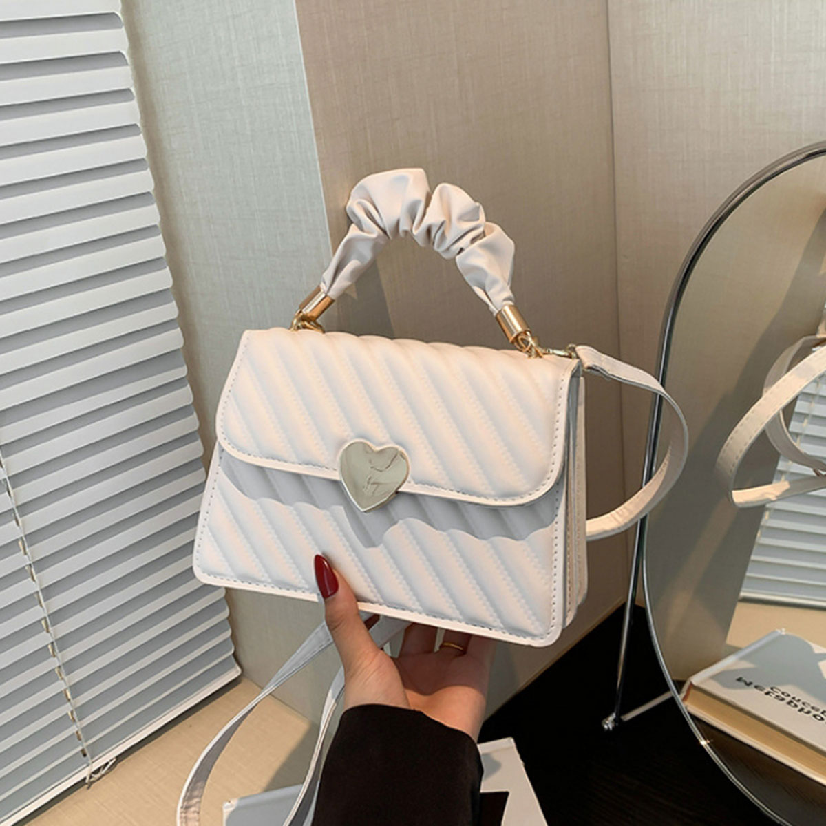 White fashion women's bag simp - Pocket Square Set บทวิจารณ์และราคา