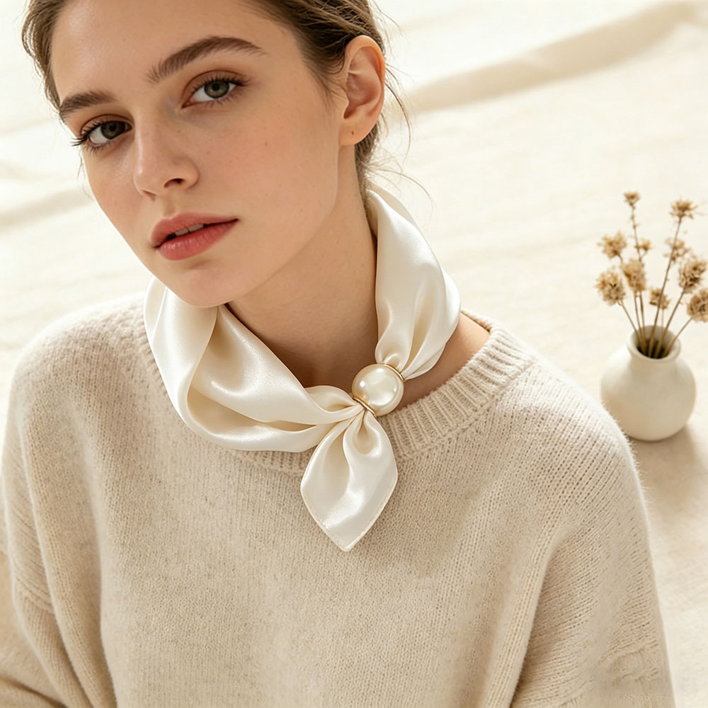 Scarf Chain Silk Lazy Magnetic - Ascot Neck Scarf บทวิจารณ์และราคา