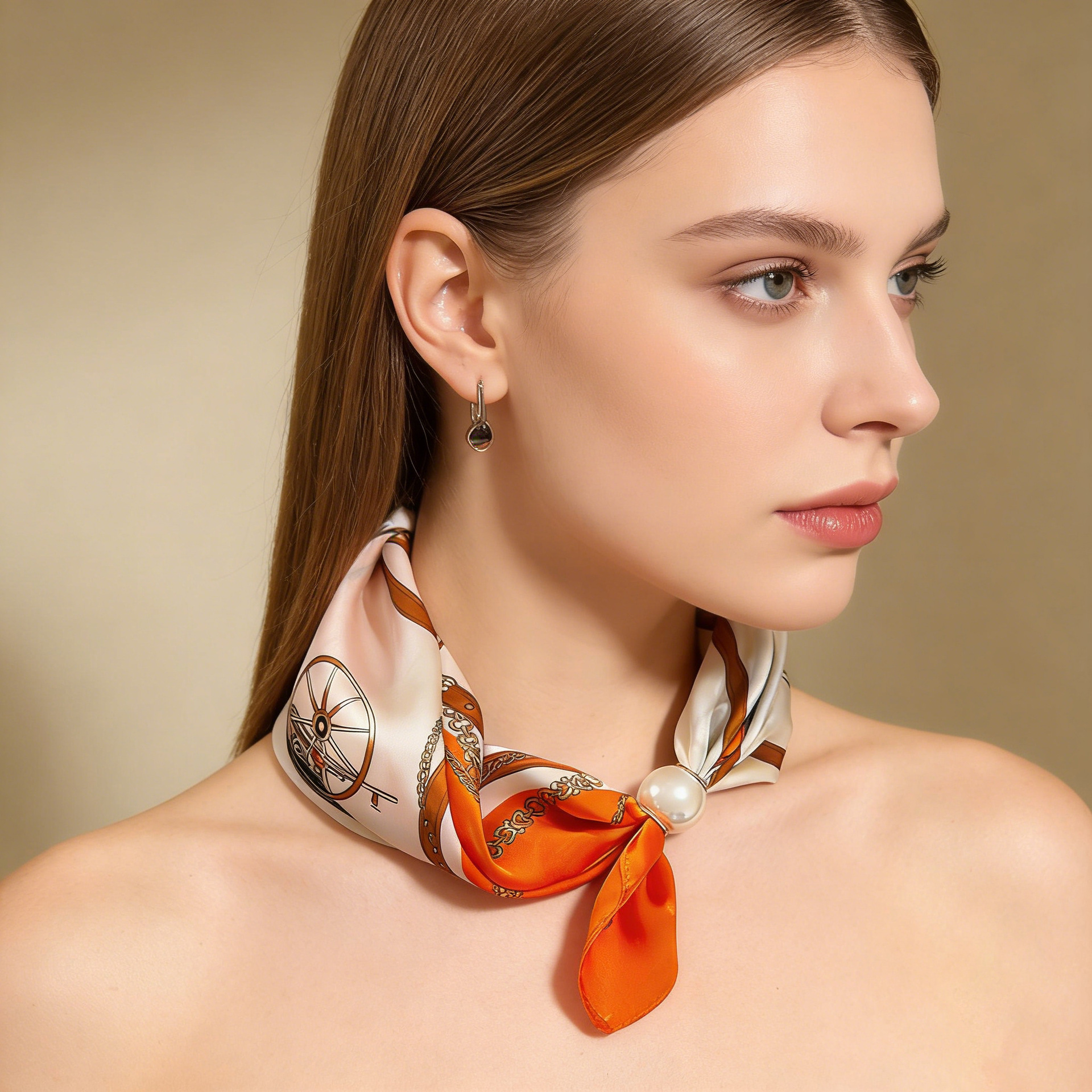 Scarf Chain Silk Lazy Magnetic - Ascot Neck Scarf บทวิจารณ์และราคา