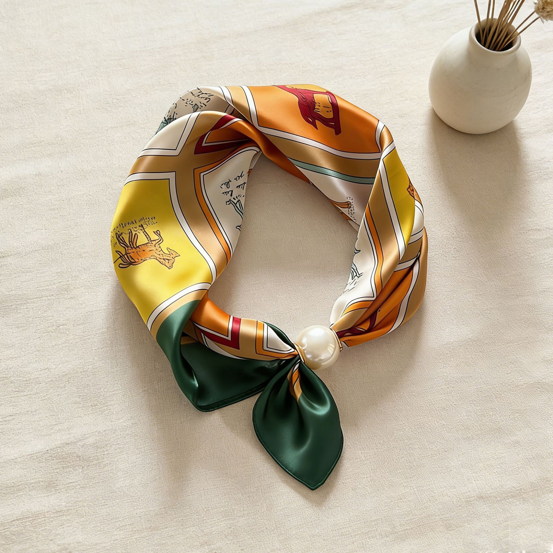 Scarf Chain Silk Lazy Magnetic - Ascot Neck Scarf บทวิจารณ์และราคา