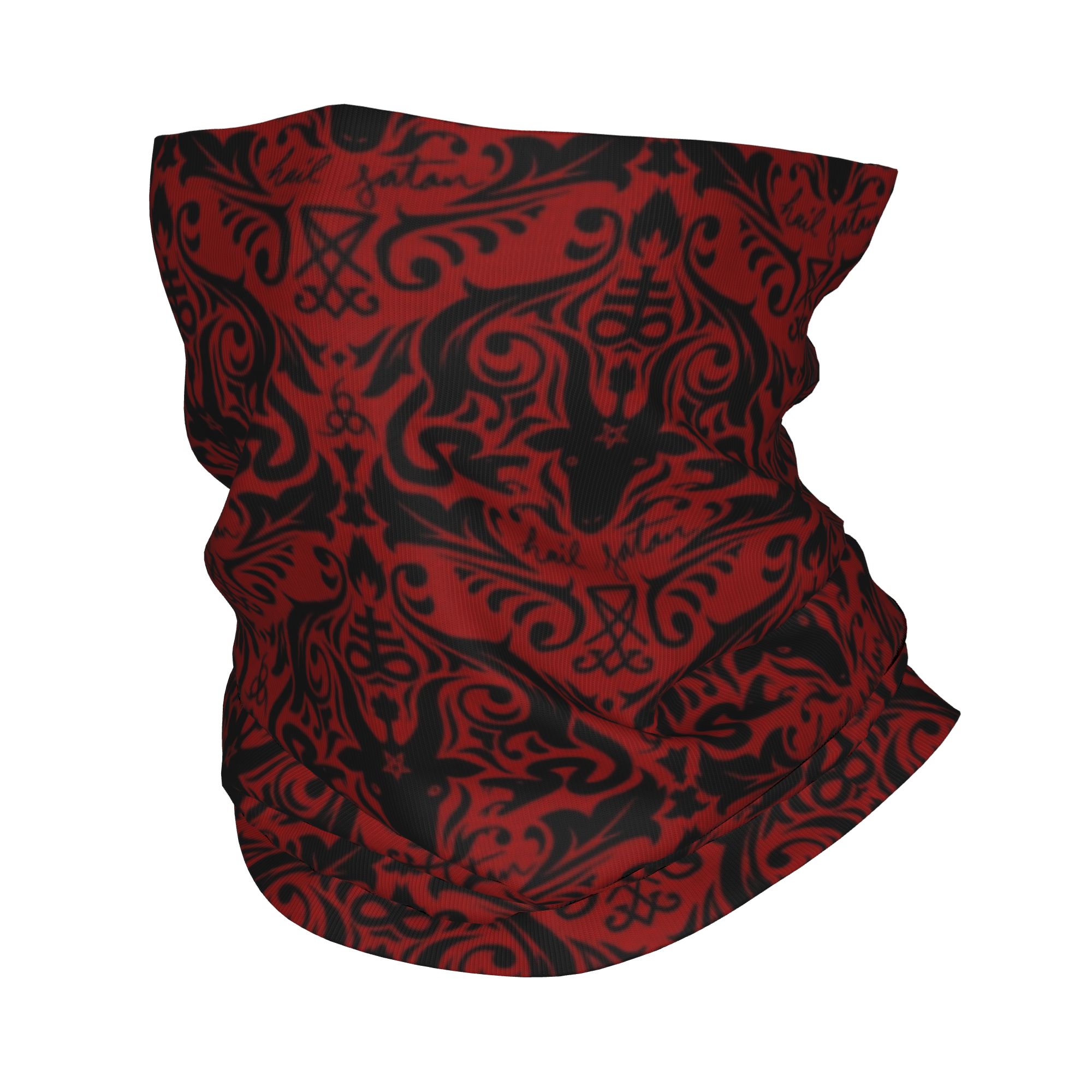 Baphomet Damask Hail Satan Bla - Neck Warmer Tube บทวิจารณ์และราคา