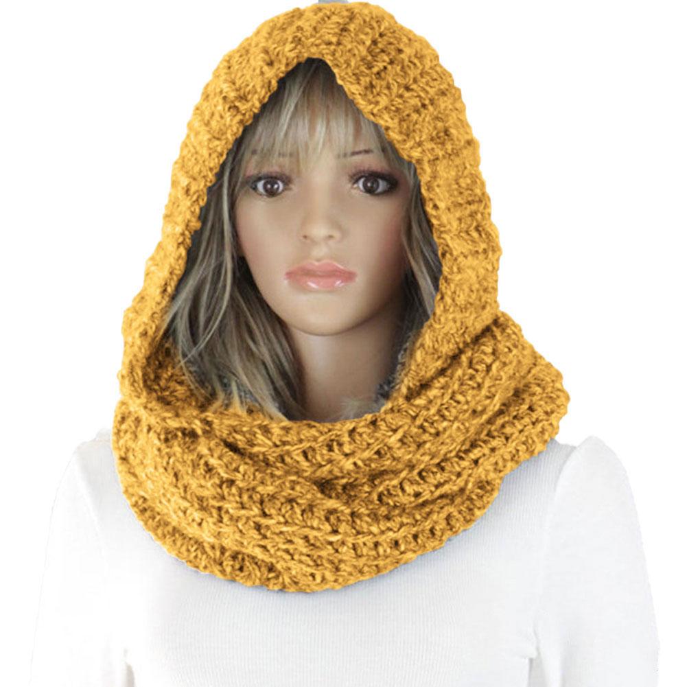 Knitted Hooded Scarf Winter Wo - Infinity Scarf Knit บทวิจารณ์และราคา