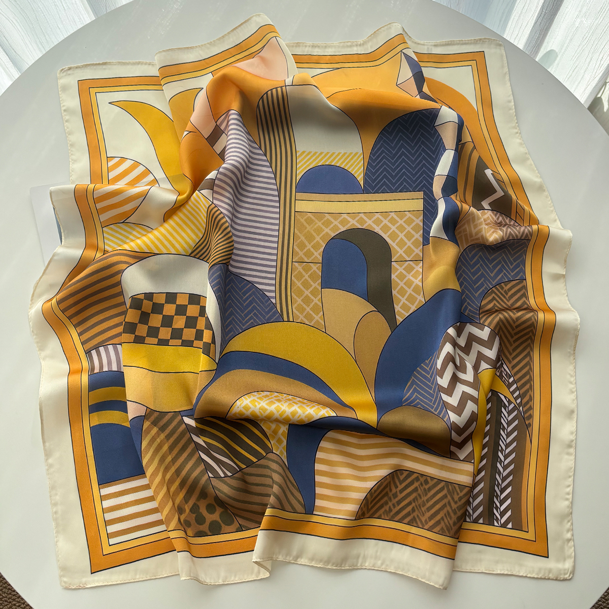 Luxury Square Scarf For Women  - Scarf Silk Square บทวิจารณ์และราคา