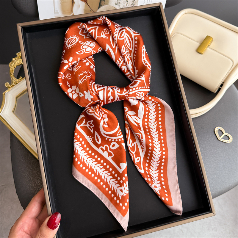 1Pc cashew print fashion silk  - Scarf Silk Square บทวิจารณ์และราคา