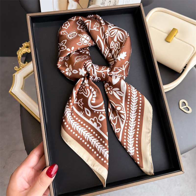 1Pc cashew print fashion silk  - Scarf Silk Square บทวิจารณ์และราคา