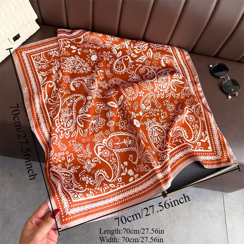 1Pc cashew print fashion silk  - Scarf Silk Square บทวิจารณ์และราคา