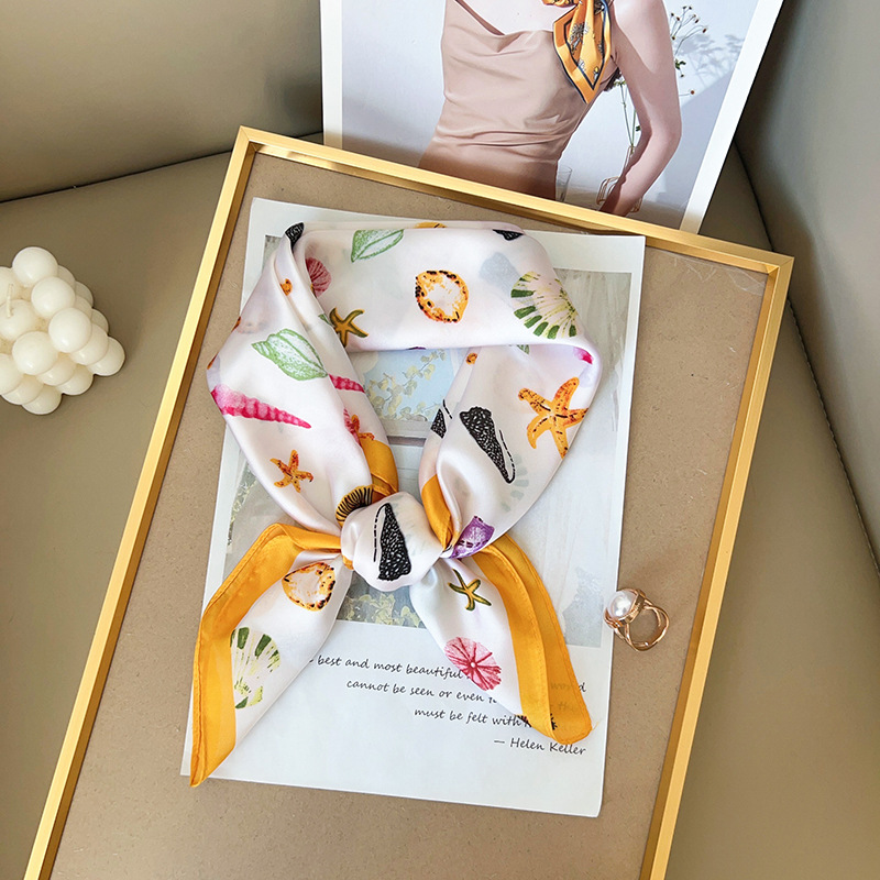 Women Silk Feeling Square Scar - Head Wrap Turban บทวิจารณ์และราคา