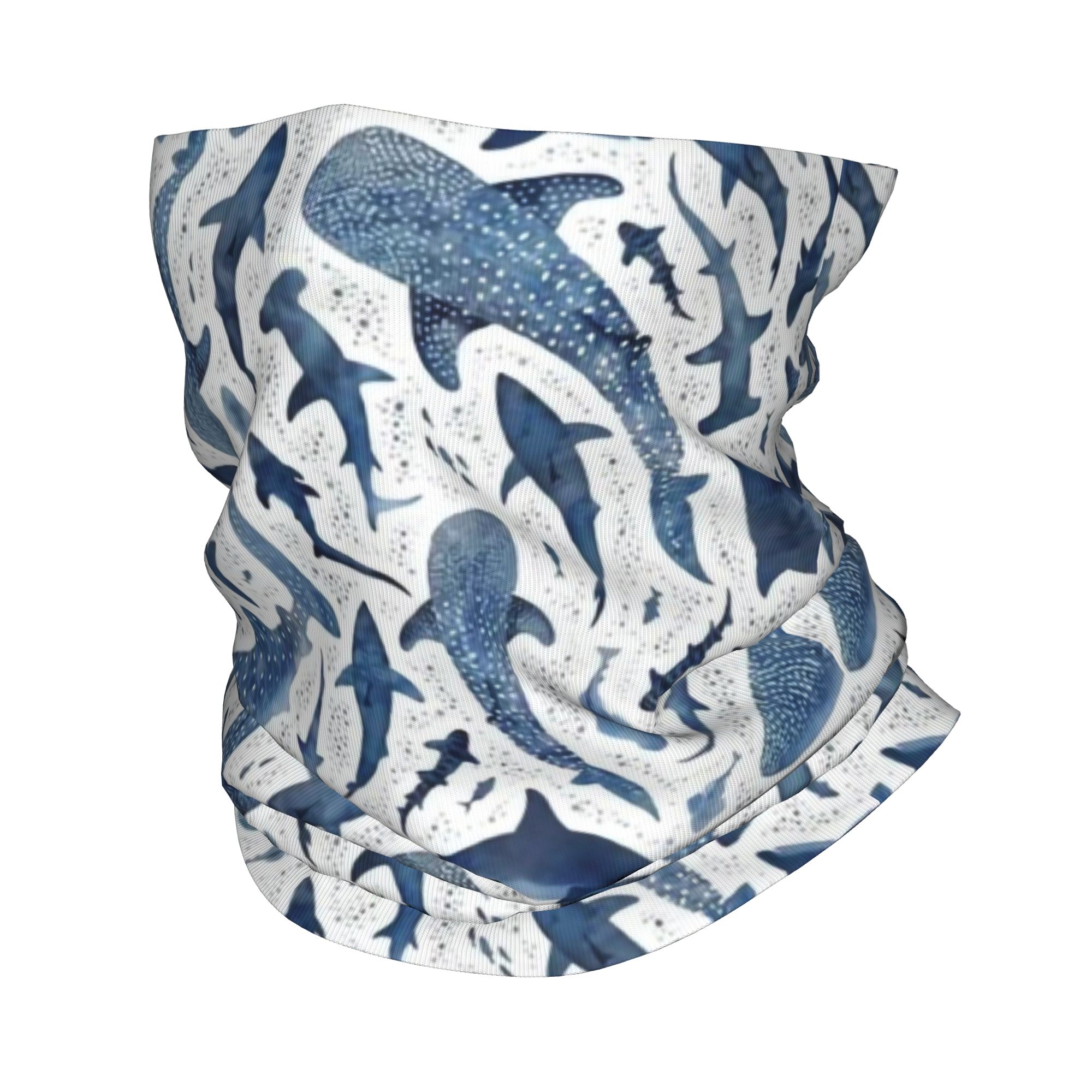 Custom Blue Watercolour Shark  - Neck Warmer Tube บทวิจารณ์และราคา