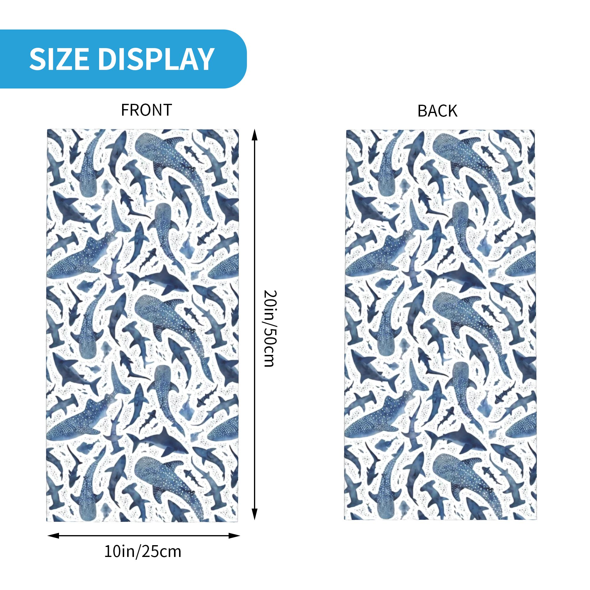 Custom Blue Watercolour Shark  - Neck Warmer Tube บทวิจารณ์และราคา