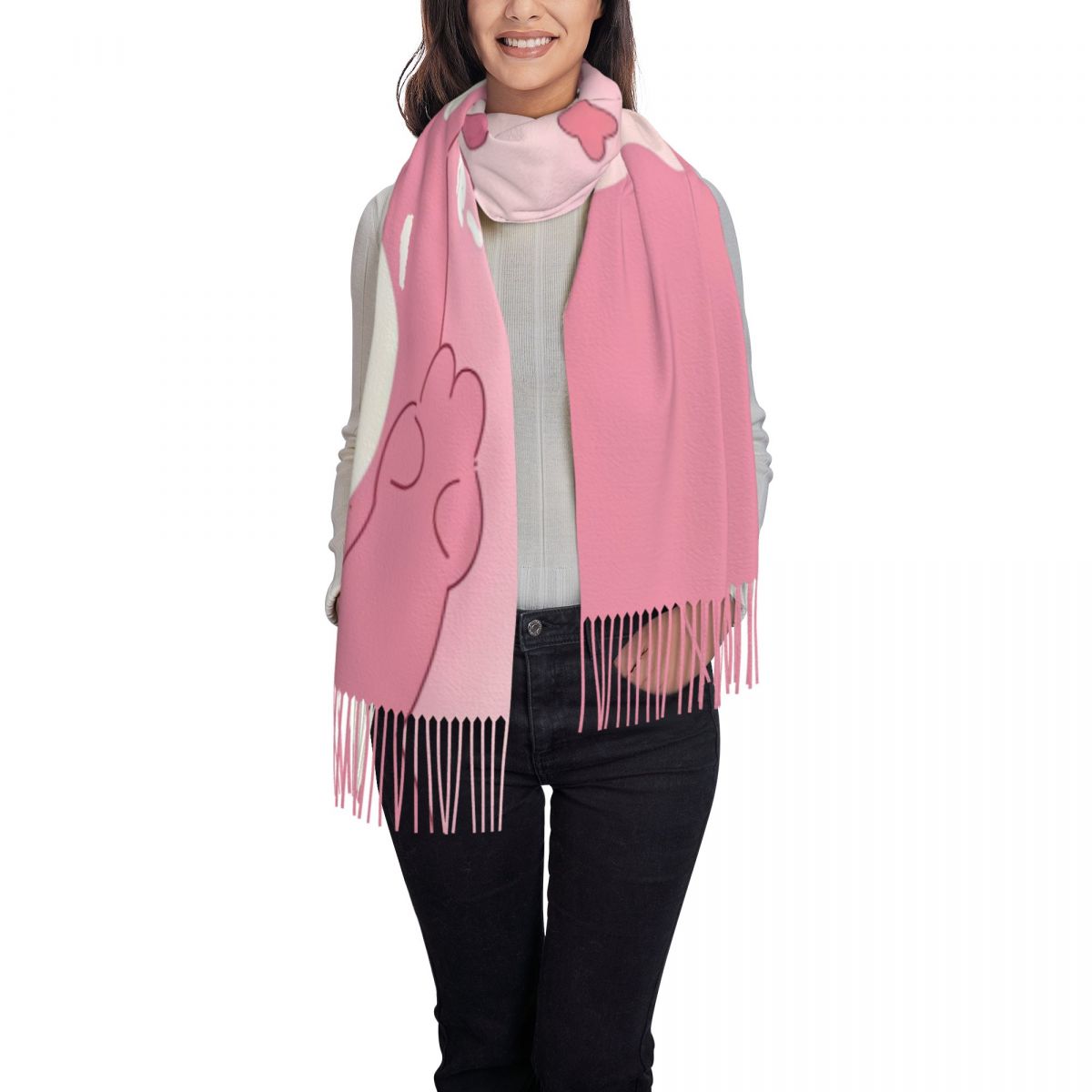 Lotso Pink Bear Women's Scarf  - Pashmina Wrap Large บทวิจารณ์และราคา