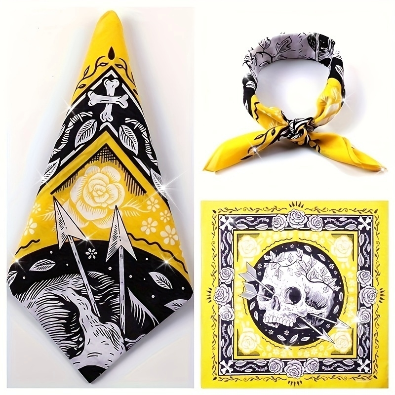 Skull Arrow Retro Headscarf Sq - Bandana Cotton บทวิจารณ์และราคา