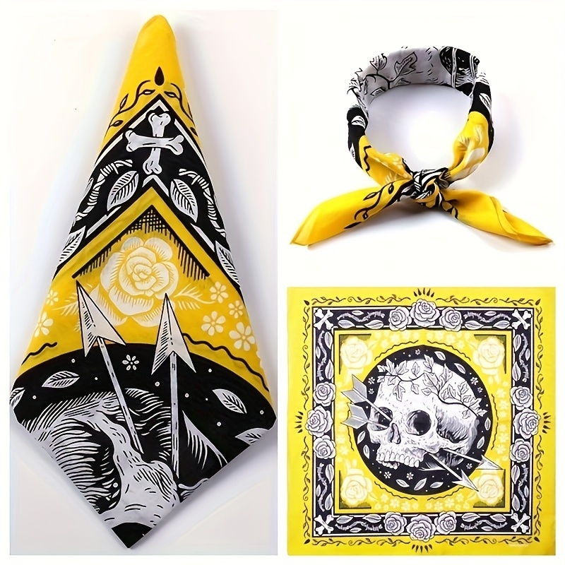 Skull Arrow Retro Headscarf Sq - Bandana Cotton บทวิจารณ์และราคา