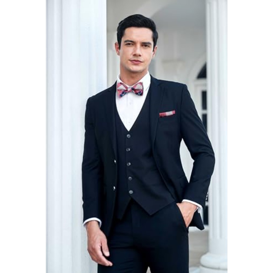 Bow Ties for Men Check Plaid S - Pocket Square Set บทวิจารณ์และราคา