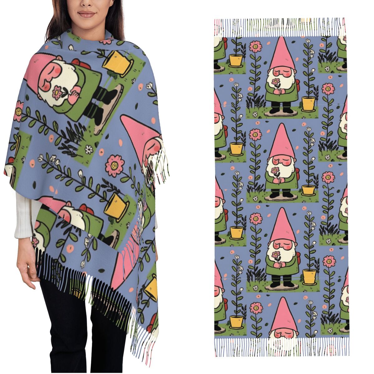Mythical Garden Gnome Shawls W - Pashmina Wrap Large บทวิจารณ์และราคา