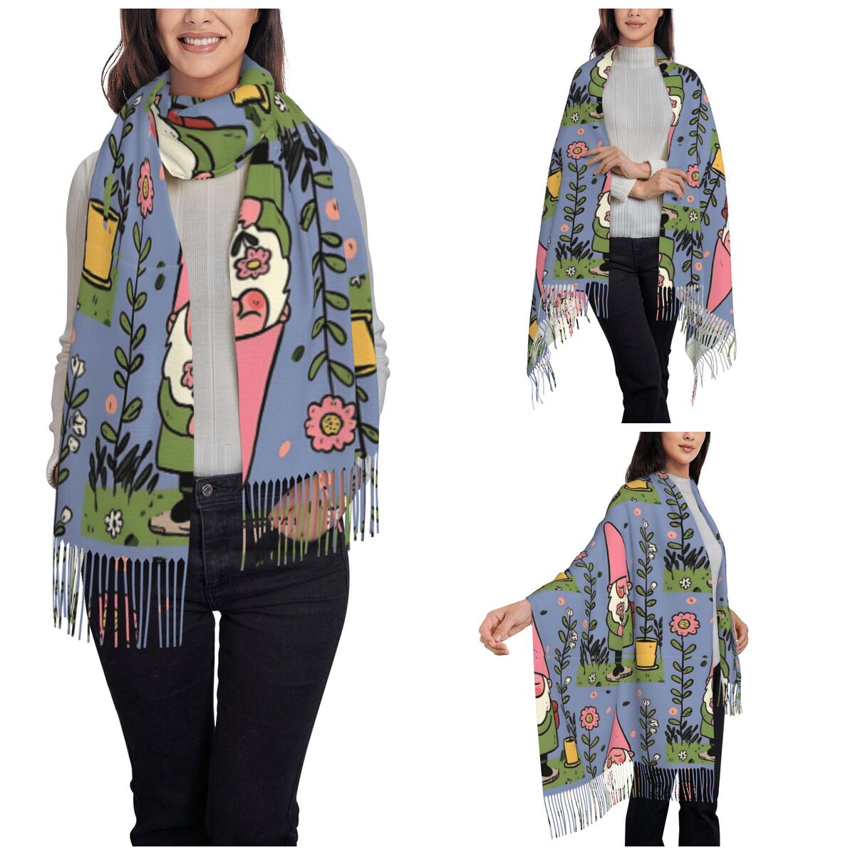 Mythical Garden Gnome Shawls W - Pashmina Wrap Large บทวิจารณ์และราคา