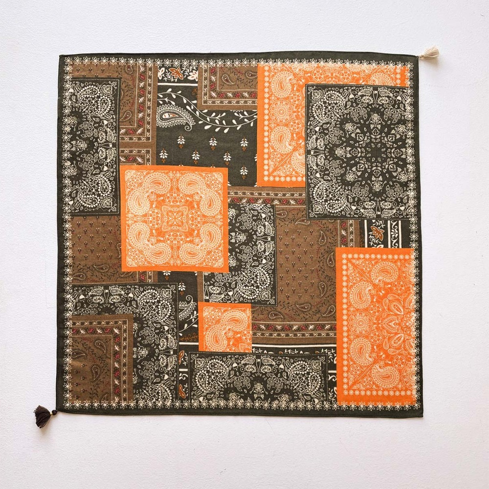Tassel Scarf Women Square Cott - Bandana Cotton บทวิจารณ์และราคา