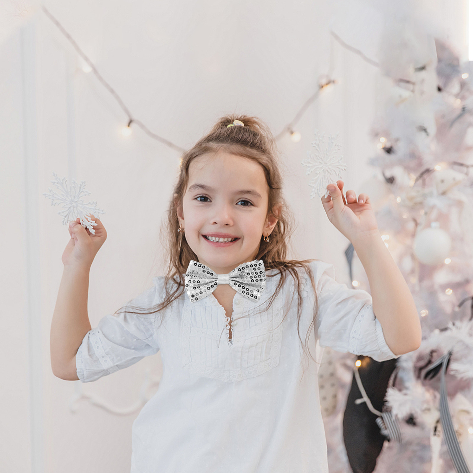 5Pcs Sequin Bow Ties for Kids  - Bow Tie Pre Tied บทวิจารณ์และราคา