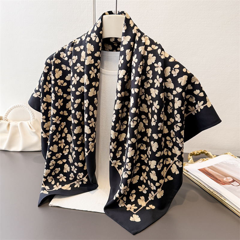 1pcs 90*90cm Floral Printed Co - Bandana Cotton บทวิจารณ์และราคา
