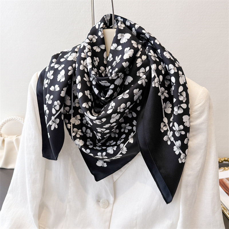 1pcs 90*90cm Floral Printed Co - Bandana Cotton บทวิจารณ์และราคา