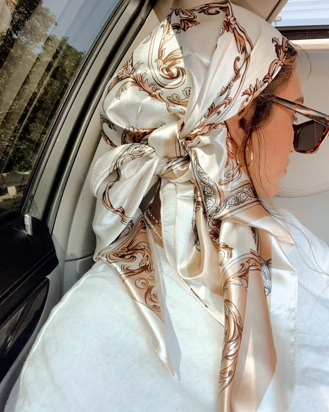 Satin Square Scarf Women Musli - Head Wrap Turban บทวิจารณ์และราคา