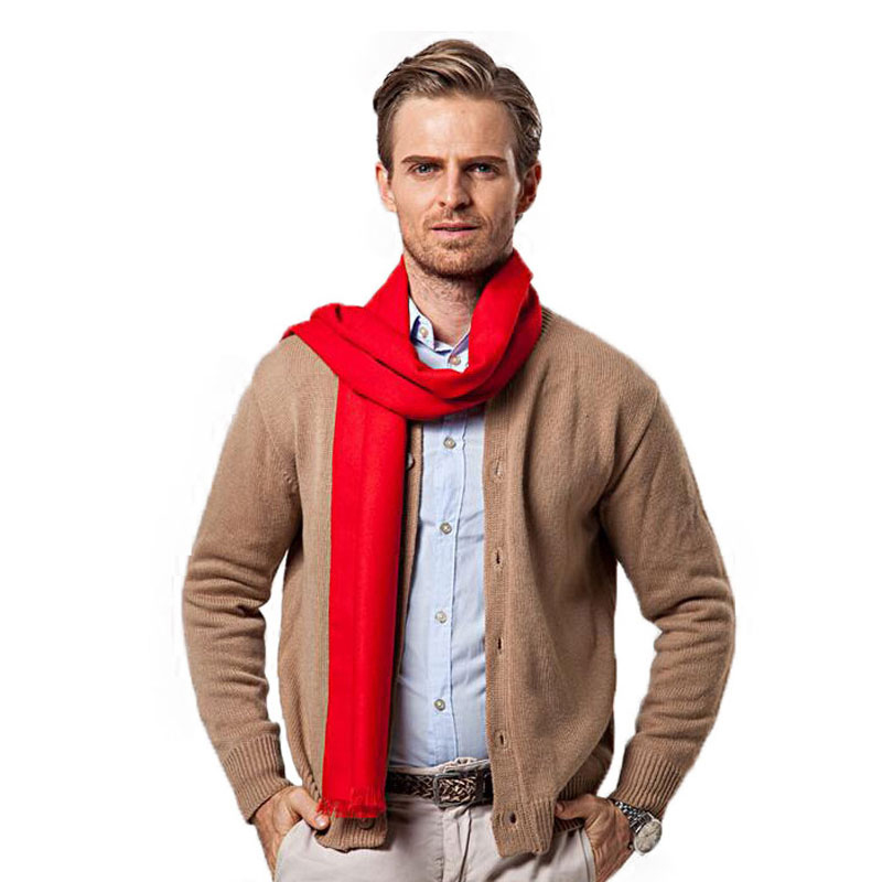 Fashion Winter Solid Color Men - Muffler Men Wool บทวิจารณ์และราคา