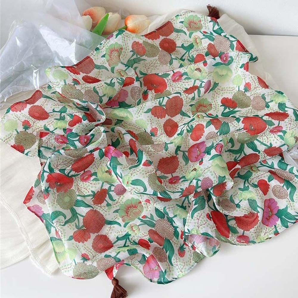 Neck Wrap Cotton-Linen Square  - Bandana Cotton บทวิจารณ์และราคา