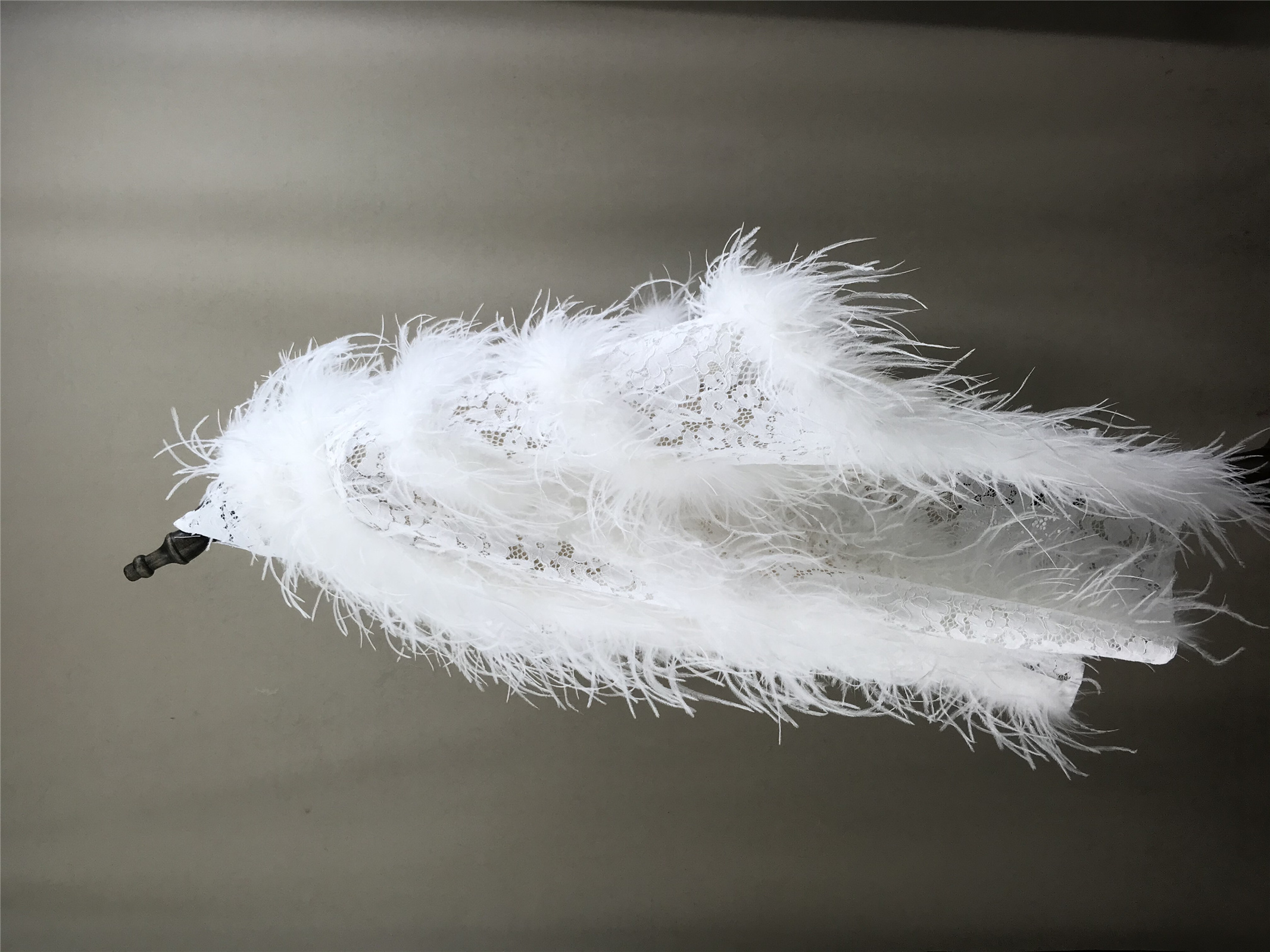 Real Ostrich Feather Lace Shaw - Stole Wedding Shawl บทวิจารณ์และราคา