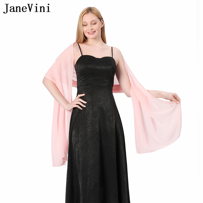 JaneVini Elegant Pink Chiffon  - Stole Wedding Shawl บทวิจารณ์และราคา