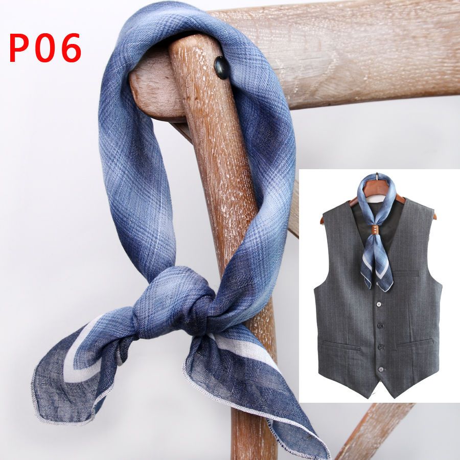Men's Square Scarf with Button - Scarf Silk Square บทวิจารณ์และราคา
