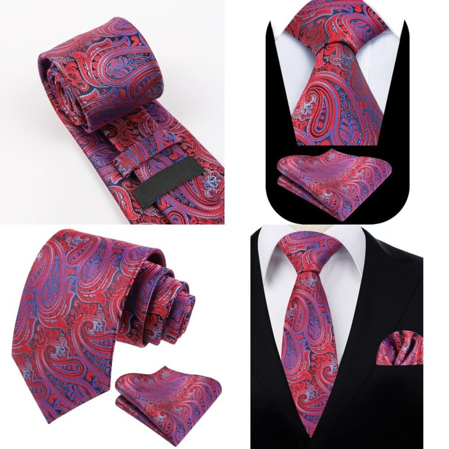 Mens Gradient Paisley Necktie  - Pocket Square Set บทวิจารณ์และราคา