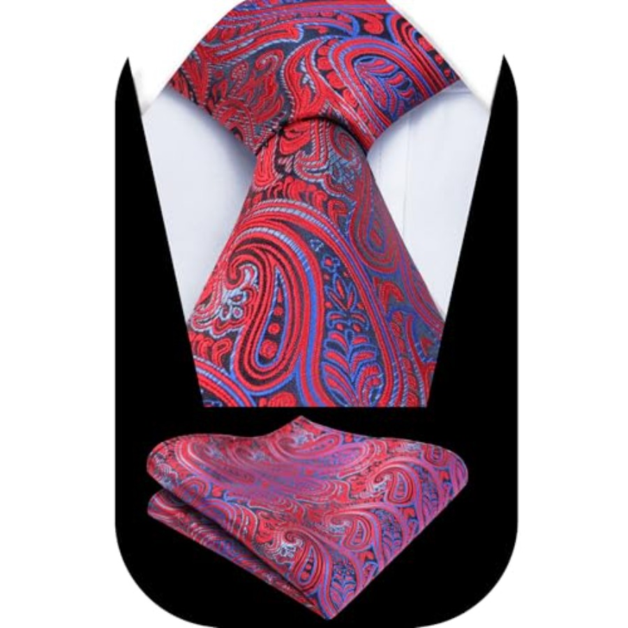 Mens Gradient Paisley Necktie  - Pocket Square Set บทวิจารณ์และราคา