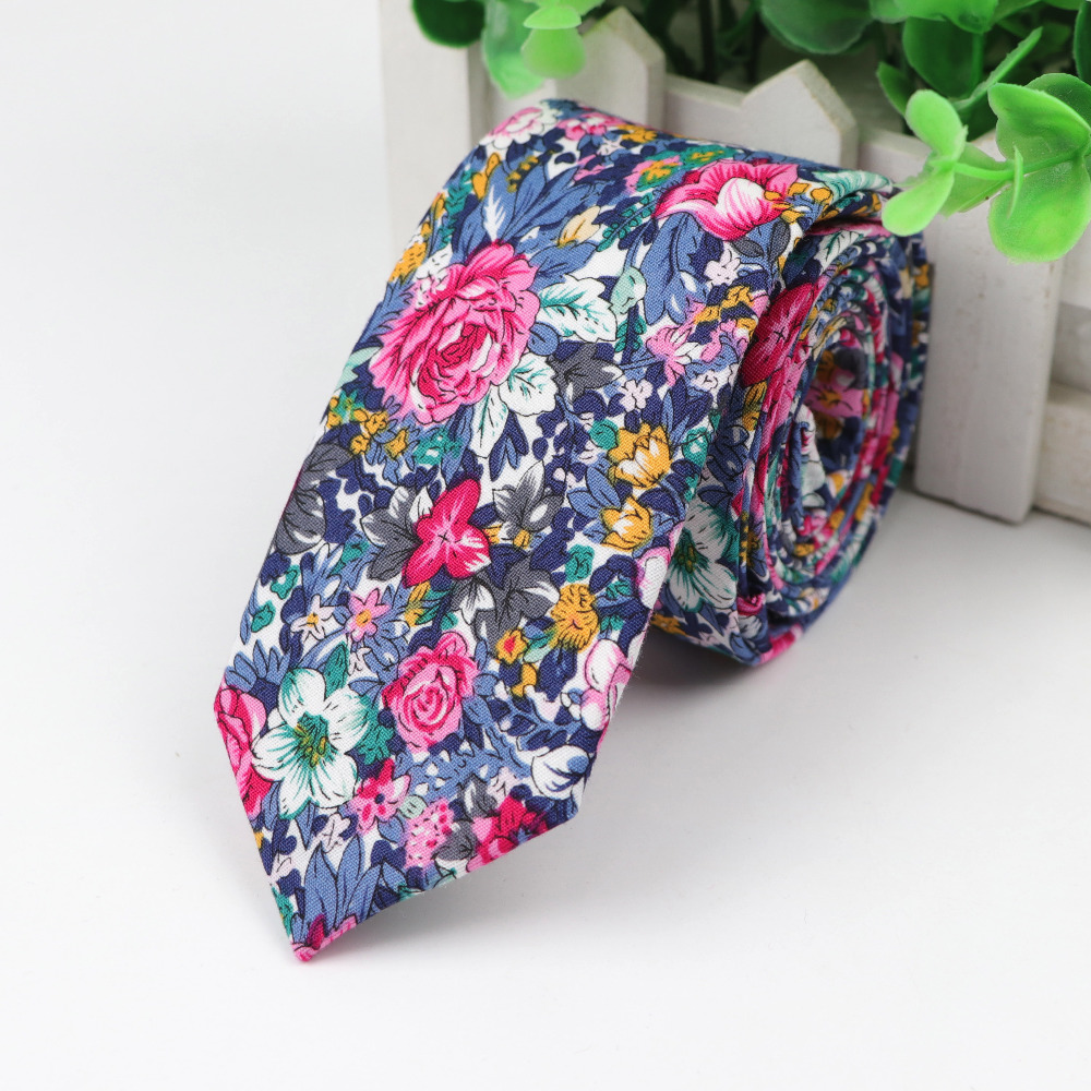 Cotton Flower Tie Men's Colour - Skinny Tie Men บทวิจารณ์และราคา