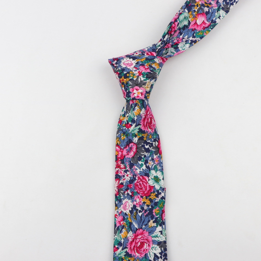 Cotton Flower Tie Men's Colour - Skinny Tie Men บทวิจารณ์และราคา