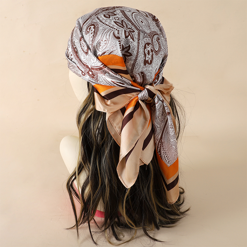 Luxury Spring Silk Scarf Women - Silk Tie Striped บทวิจารณ์และราคา