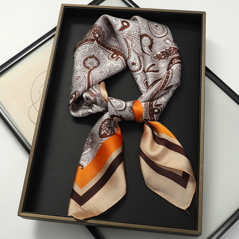 Luxury Spring Silk Scarf Women - Silk Tie Striped บทวิจารณ์และราคา