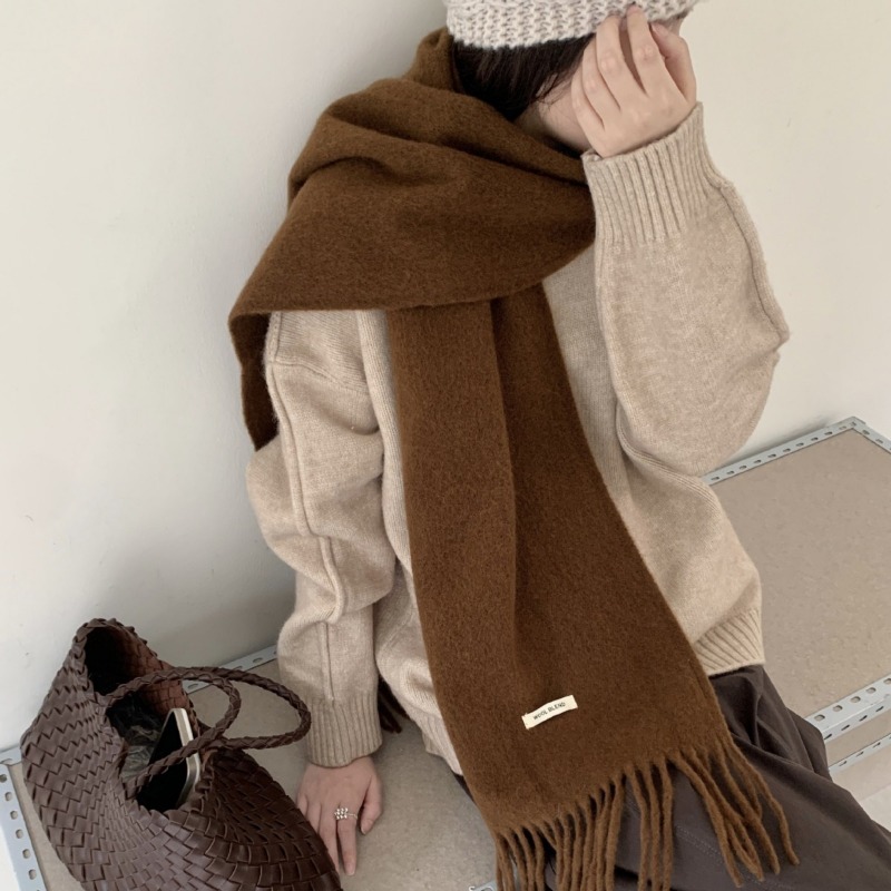 Korean Version Chic Solid Tass - Muffler Men Wool บทวิจารณ์และราคา