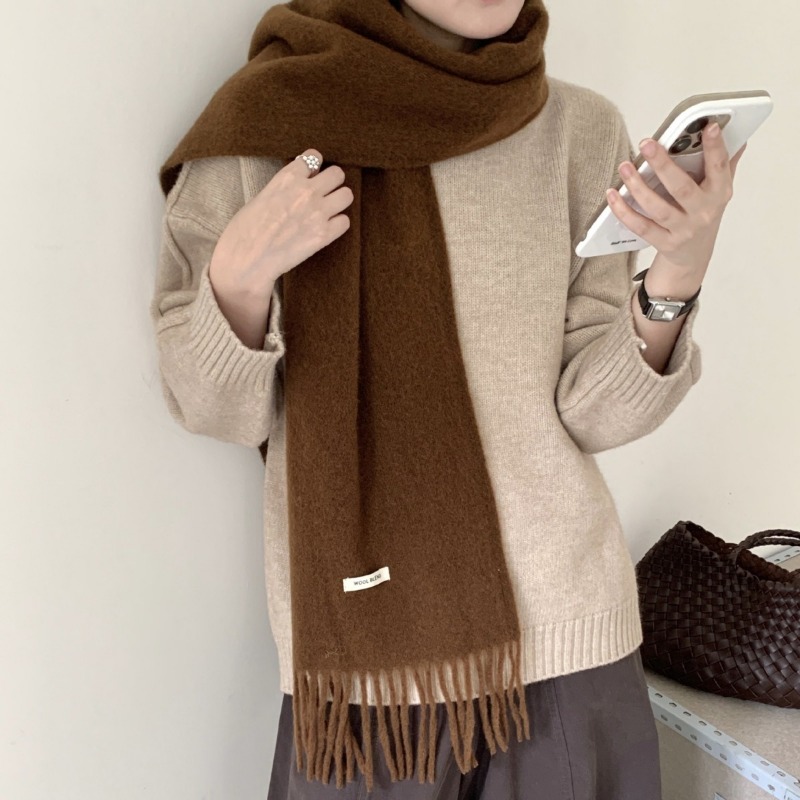 Korean Version Chic Solid Tass - Muffler Men Wool บทวิจารณ์และราคา