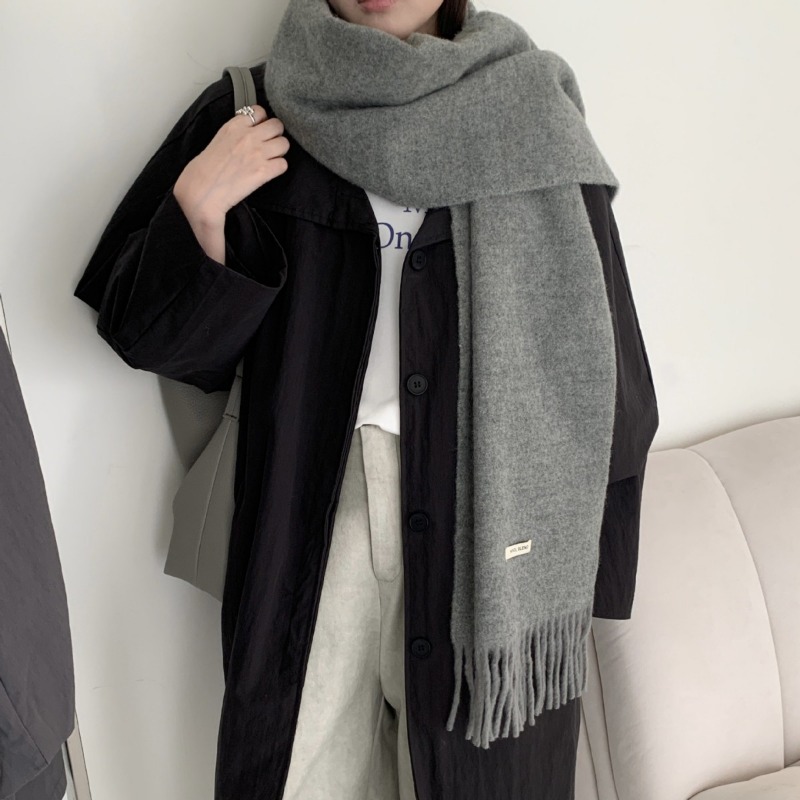 Korean Version Chic Solid Tass - Muffler Men Wool บทวิจารณ์และราคา